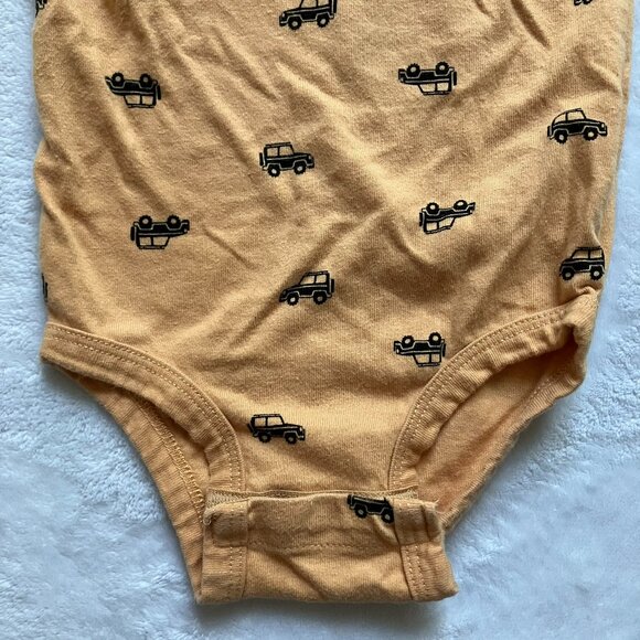 Pekkle Baby Toddler Bodysuit Short Sleeve Shirt 18M | Mustard Yellow Vehicle GUC - Picture 6 of 13